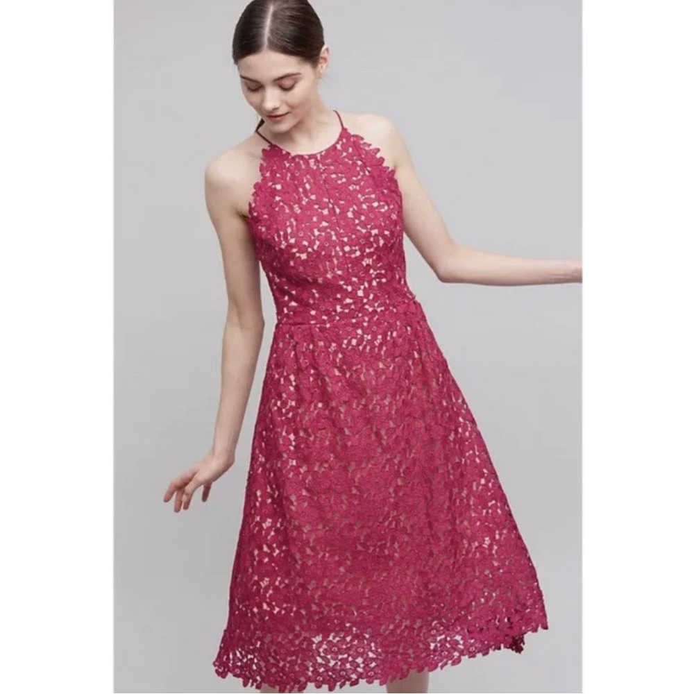 BHLDN Hitherto James Lace Fuchsia Dress